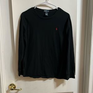 Polo by Ralph Lauren black long sleeve youth boys shirt size large (14-16).